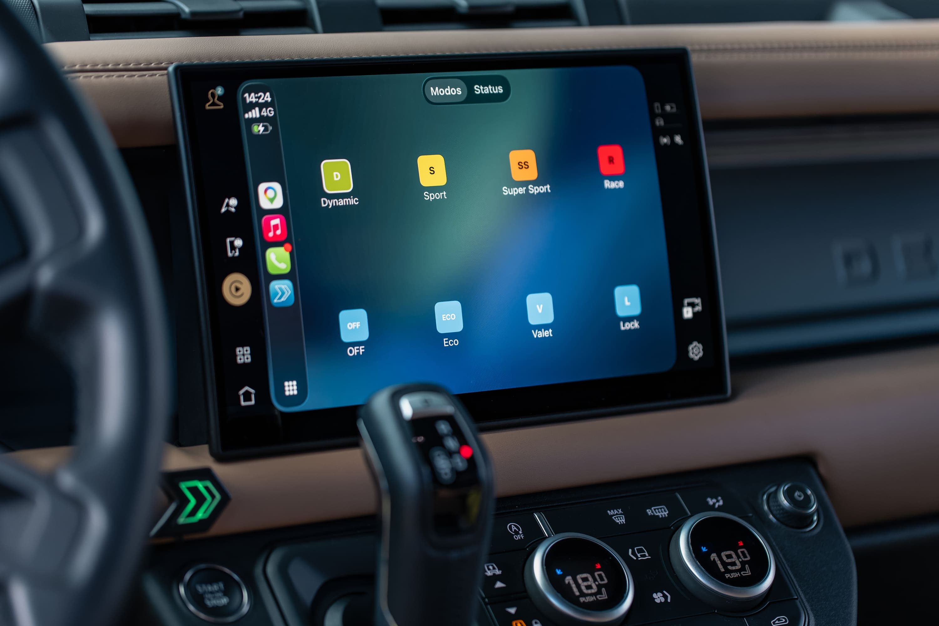 Controle do ShiftPower PRO pela tela do carro